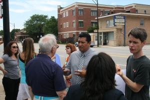 martin talking to voters